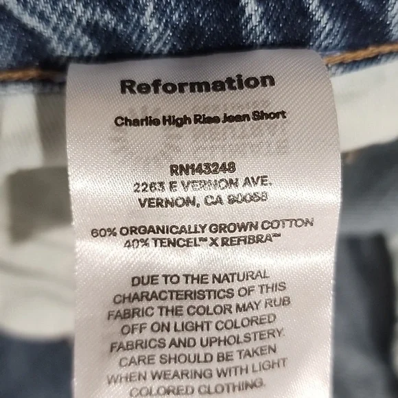 Reformation Jeans Charlie High Rise Embroidered Jean Shorts New With Tags - Picture 15 of 16